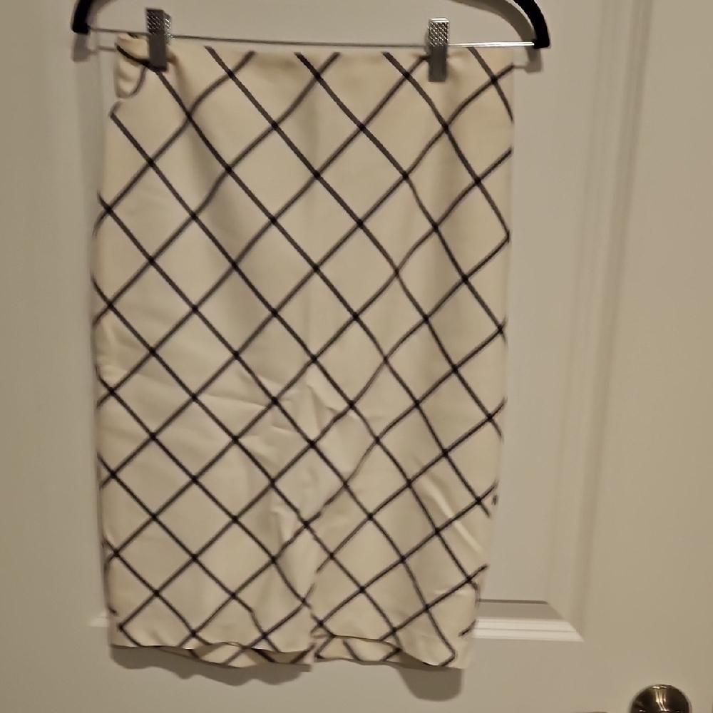The Limited Blue and Cream Midi Pencil Skirt for Work